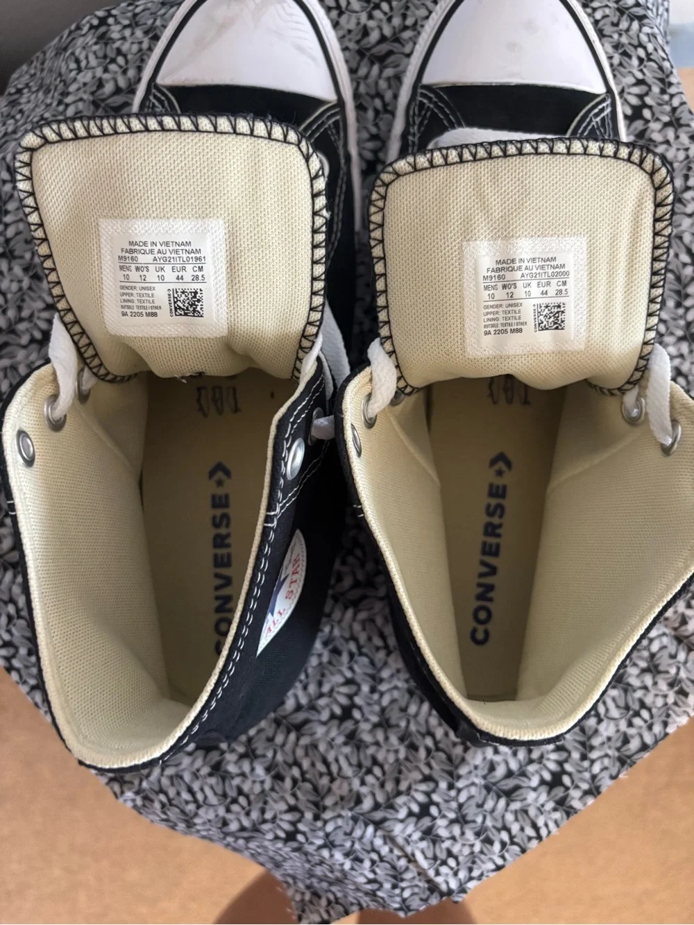 Converse Black and White High Top Sneakers - Picture 6 of 7